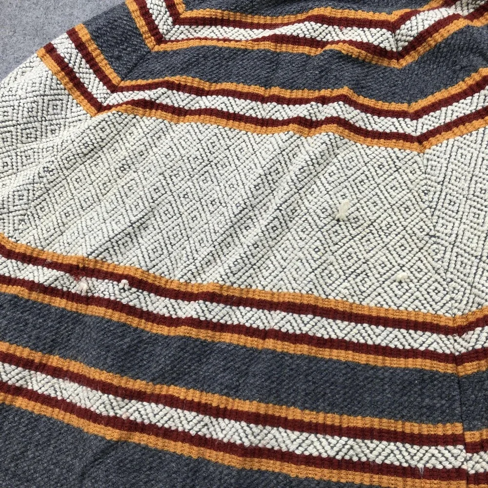 VINTAGE Wool Poncho Cape Womens One Size Gray Fringe Button ILGWU Made USA 70s - Picture 11 of 15